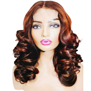 100% Brazilian Bouncy Wavy Human Hair Lace Closure Wig - Medium - 56cm $290 Lace Front Wig QualityHairByLawlar