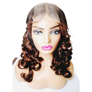 100% Brazilian Bouncy Wavy Human Hair Lace Closure Wig - Medium - 56cm $290 Lace Front Wig QualityHairByLawlar