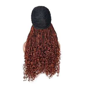 Boho Style Fully Hand Braided Wig - Auburn Red Medium 56cm $200 Box Braids QualityHairByLawlar