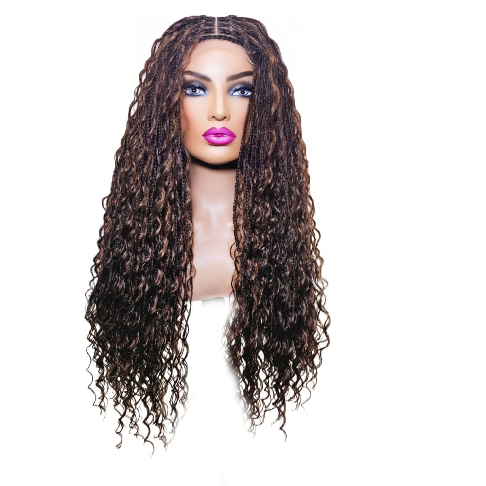 Boho Style Fully Hand Braided Wig - Balayage Medium 56cm $200 Box Braids QualityHairByLawlar