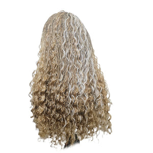 Boho Style Fully Hand Braided Wig - Blonde Medium 56cm $200 Box Braids QualityHairByLawlar