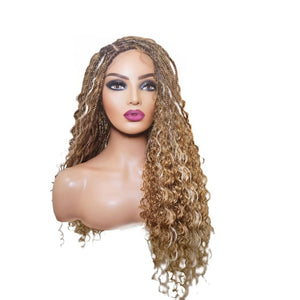 Boho Style Fully Hand Braided Wig - Blonde Medium 56cm $200 Box Braids QualityHairByLawlar