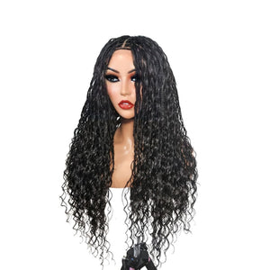 Boho Style Fully Hand Braided Wig - Glueless Box Braids Medium 56cm $200 QualityHairByLawlar