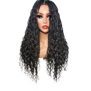 Boho Style Fully Hand Braided Wig - Glueless Box Braids Medium 56cm $200 QualityHairByLawlar (8854942187829)