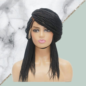 Box Braids Fully Hand Braided Lace Wig #1 - Medium - 56cm $200 Box Braids QualityHairByLawlar (10347609164)