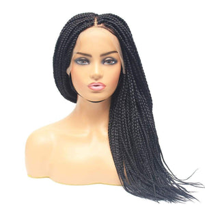 Box Braids Fully Hand Braided Lace Wig (1B) - Medium- 56 cm $148.75 Box Braids QualityHairByLawlar (9796269324)