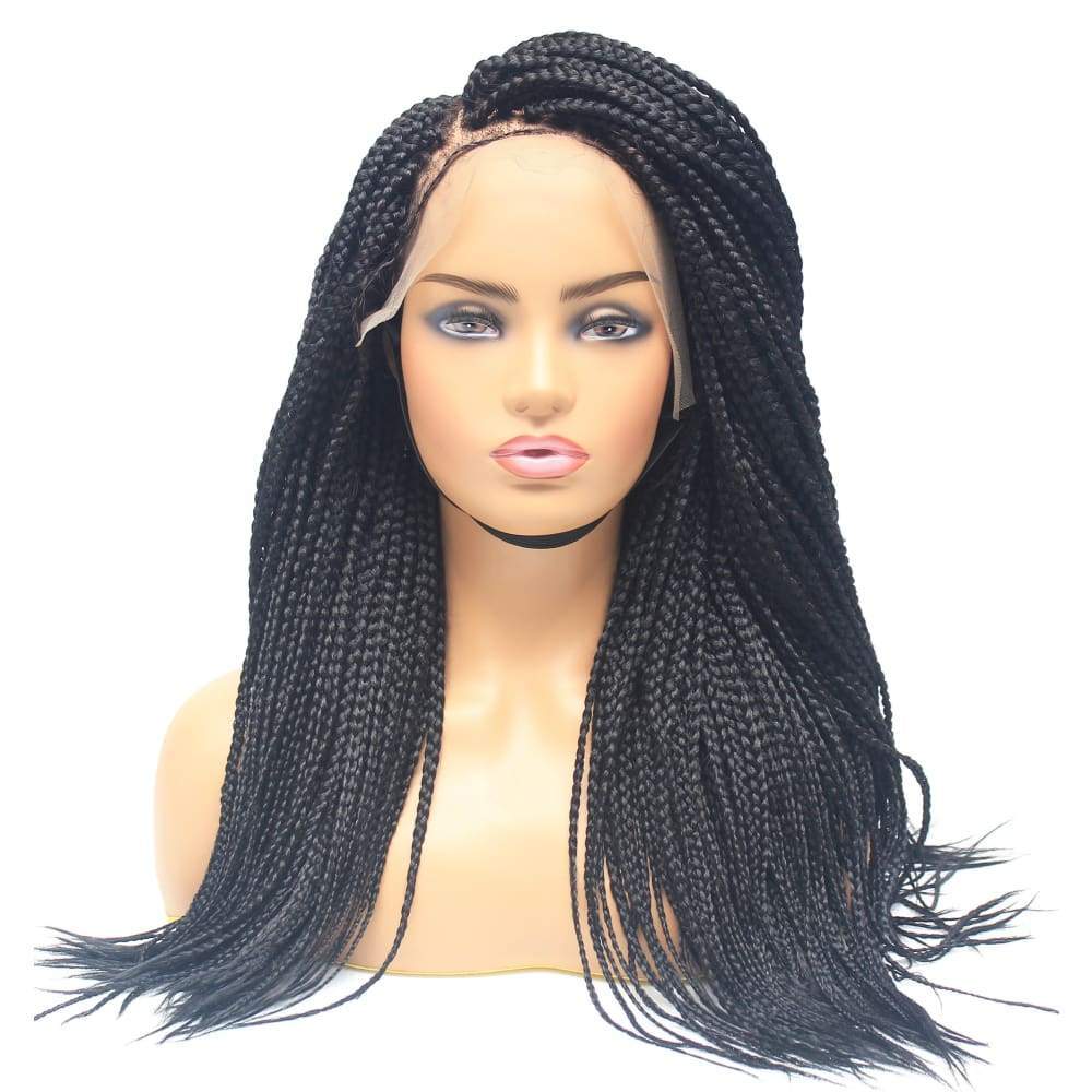 Box Braids Fully Hand Braided Lace Wig (1B) - Medium- 56 cm $148.75 Box Braids QualityHairByLawlar (9796269324)