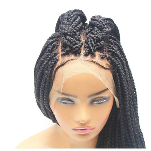 Box Braids Fully Hand Braided Lace Wig (1B) - Medium- 56 cm $148.75 Box Braids QualityHairByLawlar (9796269324)
