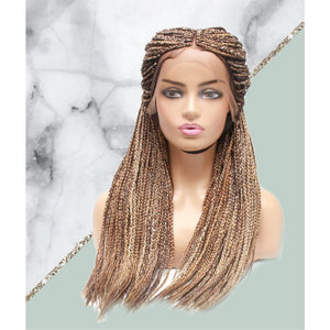 Box Braids Fully Hand Braided Lace Wig (Balayage Mix) - Medium - 56cm $200 Box Braids QualityHairByLawlar (4993383628886)