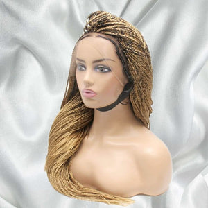 Box Braids Fully Hand Braided Lace Wig (Strawberry Blonde) - Medium - 56cm $200 Box Braids QualityHairByLawlar (6543877767254)