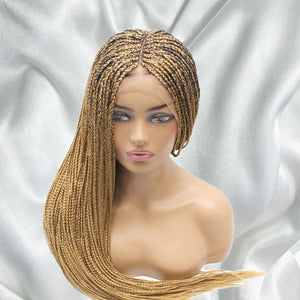 Box Braids Fully Hand Braided Lace Wig (Strawberry Blonde) - Medium - 56cm $200 Box Braids QualityHairByLawlar (6543877767254)