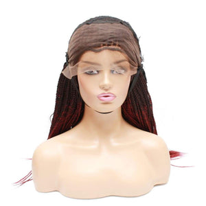 Box Braids Fully Hand Braided Ombre Lace Wig (99J/39) - Medium - 56cm $180 Box Braids QualityHairByLawlar (4991165333590)