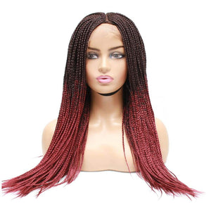 Box Braids Fully Hand Braided Ombre Lace Wig (99J/39) - Medium - 56cm $180 Box Braids QualityHairByLawlar (4991165333590)