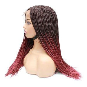Box Braids Fully Hand Braided Ombre Lace Wig (99J/39) - Medium - 56cm $180 Box Braids QualityHairByLawlar (4991165333590)