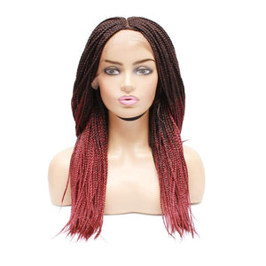 Box Braids Fully Hand Braided Ombre Lace Wig (99J/39) - Medium - 56cm $180 Box Braids QualityHairByLawlar (4991165333590)