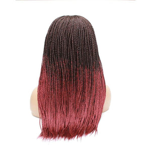 Box Braids Fully Hand Braided Ombre Lace Wig (99J/39) - Medium - 56cm $180 Box Braids QualityHairByLawlar (4991165333590)