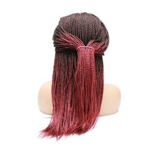 Box Braids Fully Hand Braided Ombre Lace Wig (99J/39) - Medium - 56cm $180 Box Braids QualityHairByLawlar (4991165333590)