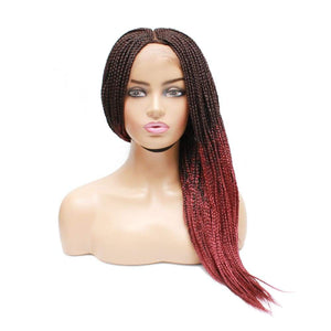 Box Braids Fully Hand Braided Ombre Lace Wig (99J/39) - Medium - 56cm $180 Box Braids QualityHairByLawlar (4991165333590)