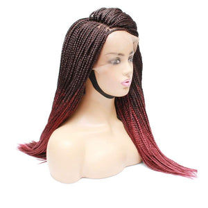 Box Braids Fully Hand Braided Ombre Lace Wig (99J/39) - Medium - 56cm $180 Box Braids QualityHairByLawlar (4991165333590)