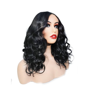 Brazilian Bouncy Wavy Human Hair Lace Front Wig (16’) - Medium - 56cm $225 Lace Front Wig QualityHairByLawlar