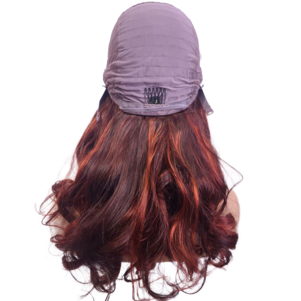 Brazilian Copper Highlights Human Hair Lace Closure Wig - Medium - 56cm $320 Lace Front Wig QualityHairByLawlar