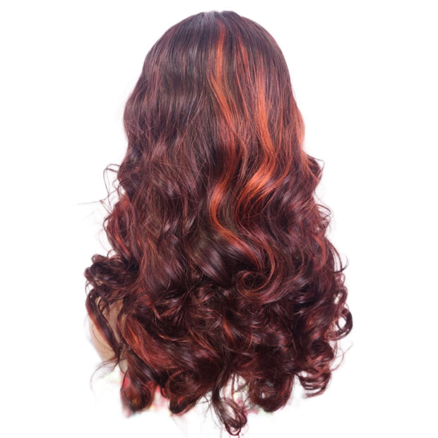 Brazilian Copper Highlights Human Hair Lace Closure Wig - Medium - 56cm $320 Lace Front Wig QualityHairByLawlar