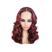 Brazilian Copper Highlights Human Hair Lace Closure Wig - Medium - 56cm $320 Lace Front Wig QualityHairByLawlar