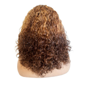 Brazilian Curly Mid Part 3 Tone Human Hair Lace Front Wig (12) - Medium - 56cm $220 Lace Front Wig QualityHairByLawlar