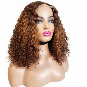 Brazilian Curly Mid Part 3 Tone Human Hair Lace Front Wig (12) - Medium - 56cm $220 Lace Front Wig QualityHairByLawlar