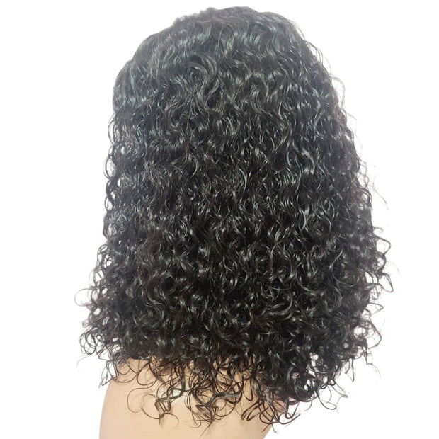 Brazilian Curly Mid Part Human Hair Lace Front Wig (12") (8791658889525)