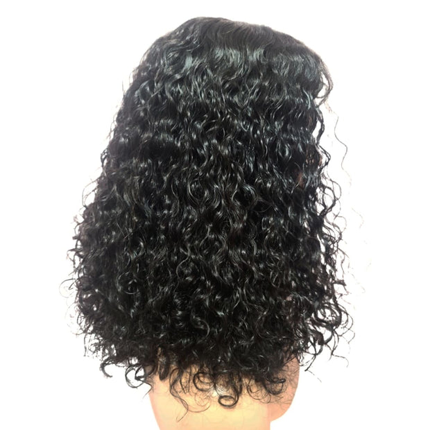 Brazilian Curly Mid Part Human Hair Lace Front Wig (12") (8791658889525)