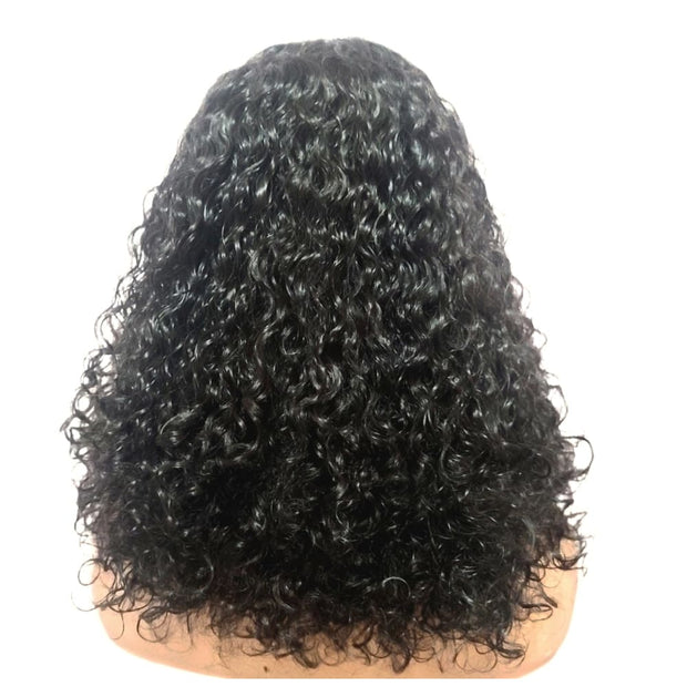 Brazilian Curly Mid Part Human Hair Lace Front Wig (12") (8791658889525)