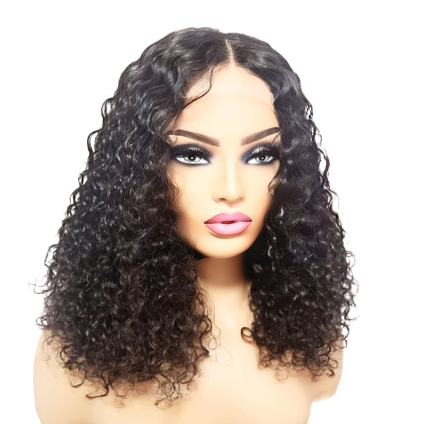 Brazilian Curly Mid Part Human Hair Lace Front Wig (12") (8791658889525)