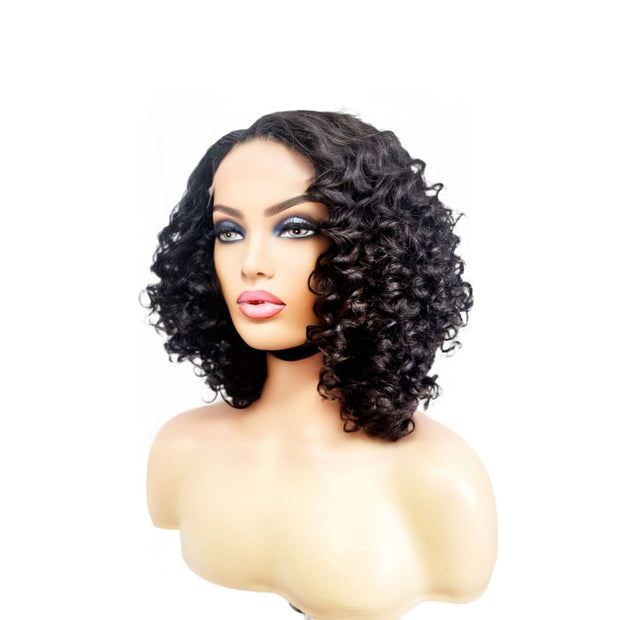 Brazilian Curly Side Part Human Hair Lace Front Wig (12) - Medium - 56cm $200 Lace Front Wig QualityHairByLawlar