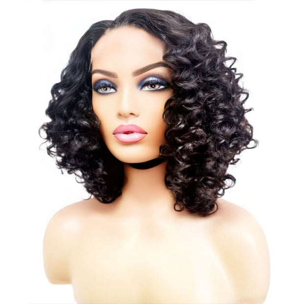 Brazilian Curly Side Part Human Hair Lace Front Wig (12) - Medium - 56cm $200 Lace Front Wig QualityHairByLawlar