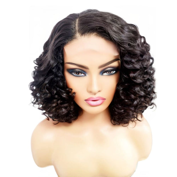 Brazilian Curly Side Part Human Hair Lace Front Wig (12) - Medium - 56cm $200 Lace Front Wig QualityHairByLawlar