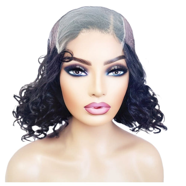 Brazilian Curly Side Part Human Hair Lace Front Wig (12) - Medium - 56cm $195 Lace Front Wig QualityHairByLawlar