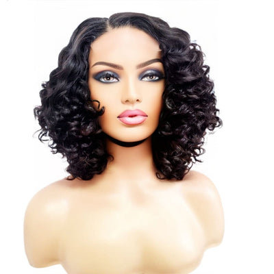 Brazilian Curly Side Part Human Hair Lace Front Wig (12) - Medium - 56cm $200 Lace Front Wig QualityHairByLawlar