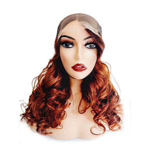 Brazilian Ginger Ombre Human Hair Lace Closure Wig - Medium - 56cm $300 Lace Front Wig QualityHairByLawlar