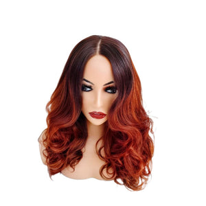 Brazilian Ginger Ombre Human Hair Lace Closure Wig - Medium - 56cm $300 Lace Front Wig QualityHairByLawlar (9429973106997)