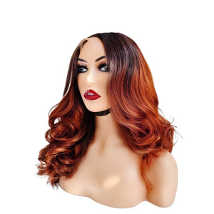 Brazilian Ginger Ombre Human Hair Lace Closure Wig - Medium - 56cm $300 Lace Front Wig QualityHairByLawlar