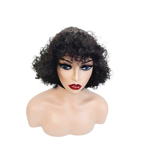 Brazilian Human Hair Curly Fringe Human Hair Wig - Medium - 56cm $165 Lace Front Wig QualityHairByLawlar