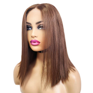 Brazilian Human Hair Lace Front Bob Wig (10") (8791643259189)