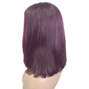 Brazilian Human Hair Lace Front Burgundy Bob Wig (10") (8791671800117)