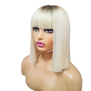 Brazilian Human Hair Lace Front Wig With Bangs (10) - Medium - 56cm $185 Lace Front Wig QualityHairByLawlar