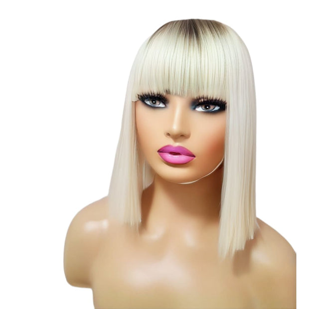 Brazilian Human Hair Lace Front Wig With Bangs (10) - Medium - 56cm $185 Lace Front Wig QualityHairByLawlar