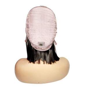 Brazilian Mid Part Bob Human Hair Lace Front Wig - Medium - 56cm $170 Lace Front Wig QualityHairByLawlar (8955621802293)