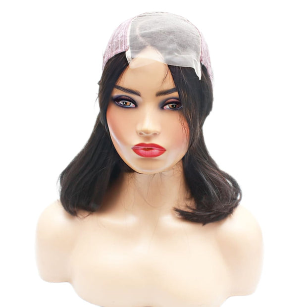 Brazilian Silky Straight C- Part Human Hair Lace Front Wig (10") (4782386577494)