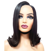 Brazilian Silky Straight C- Part Human Hair Lace Front Wig (10") (4782386577494)