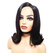 Brazilian Silky Straight C- Part Human Hair Lace Front Wig (10") (4782386577494)
